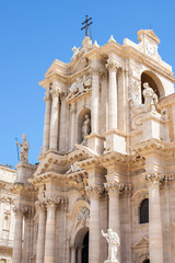 Fototapeta na wymiar View of The Cathedral of Syracuse, details, Sicily, Italy