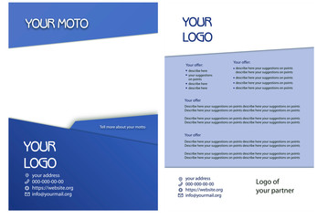 double-sided blue leaflet vector layout