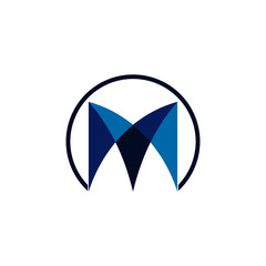 Initial M Letter Logo isolated on white background