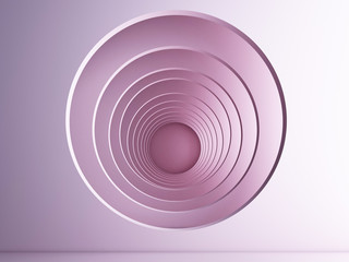 3d rendering of round form in pastel color
