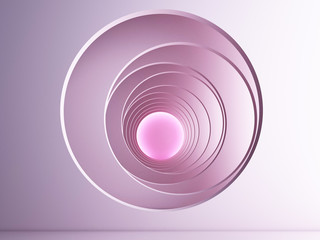 3d rendering of round form in pastel color