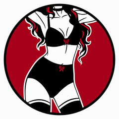 set of women's underwear on the model