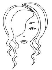 Minimal sketch of contour woman face