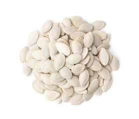 Pumpkin seeds isolated on the white background