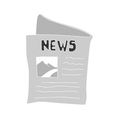newspaper vector design. digital hand drawn style. grain texture