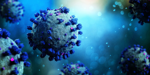 Coronavirus Covid-19 background - 3d rendering - obrazy, fototapety, plakaty