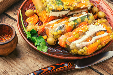 Appetizing jellied fish.