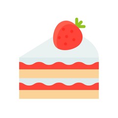 Strawberry jam cake vector illustration, flat style icon