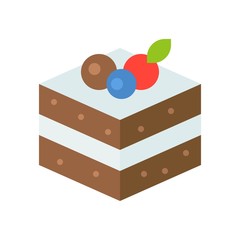 Chocolate cake vector illustration, flat style icon