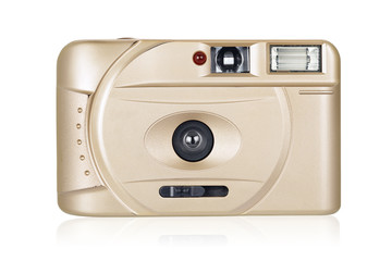 Film compact camera isolated on white background