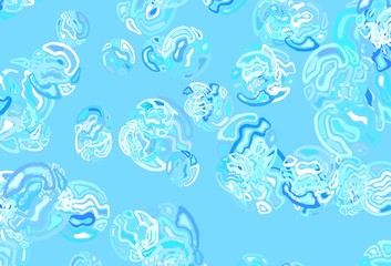 Light BLUE vector backdrop with memphis shapes.