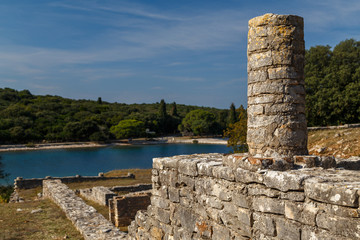 Ruins of Roman villa on Brijuni island, Croatia