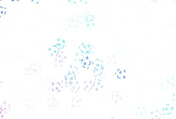 Light Multicolor vector template with math simbols.