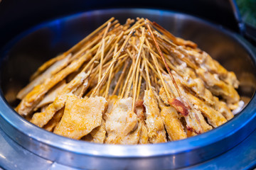 Pork, grilled chicken mixed with minions