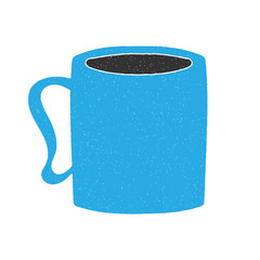 mug vector design. digital hand drawn style. grain texture