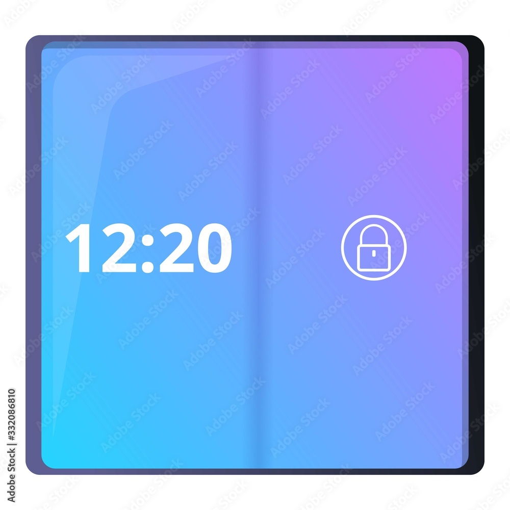 Poster flex foldable phone icon. cartoon of flex foldable phone vector icon for web design isolated on whit