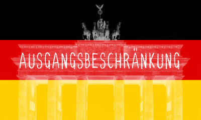 Ausgangsbeschränkung - German for curfew - flag of Germany