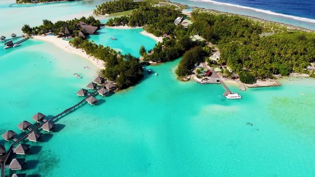 Bora Bora in French Polynesia. Blue Lagoon.
