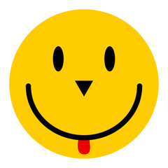 Happy emoticon smile face isolated on white background.  Vector character icon