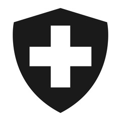 Shield protect icon, safety symbol, defense logo, web button, internet security