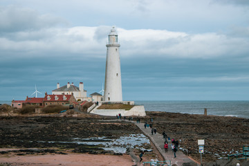 Fototapeta na wymiar St Mary's Lighthouse jetti
