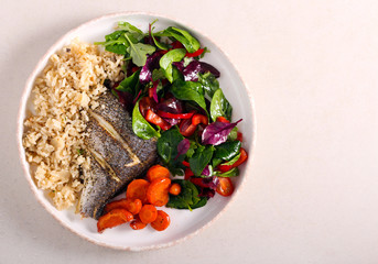 Healthy diner on plate