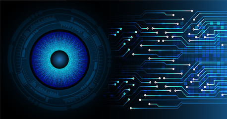 Blue eye cyber circuit future technology concept background