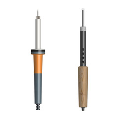 Set of electric soldering irons, vector illustration.