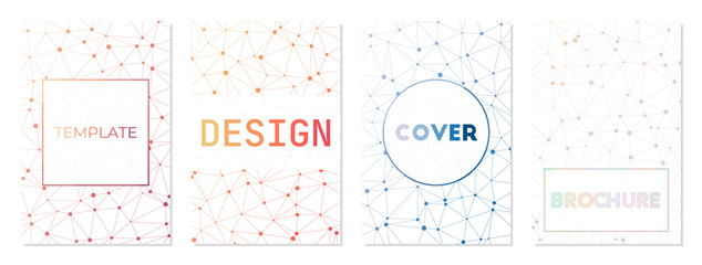 Abstract posters set. Can be used as cover, banner, flyer, poster, business card, brochure. Amazing geometric background collection. Captivating vector illustration.