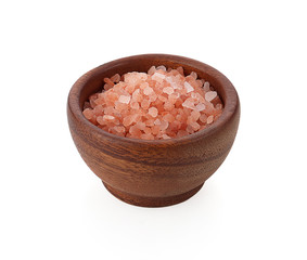 himalayan pink salt isolated on a white background