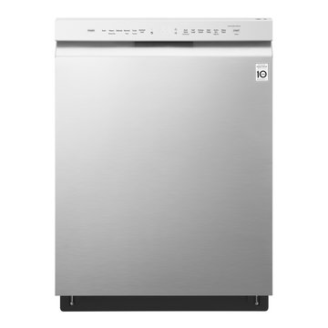 Dishwasher Machine Isolated on White Background. Front View of Built-In Dishwasher. Modern Stainless Steel Dishwasher Range. Domestic Appliances. Kitchen Appliances. Home Appliances. Clipping Path