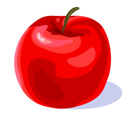 red apple fruit food symbol isolated on white background