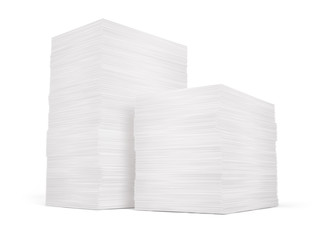 Stack of papers isolated on white background - 3d rendering