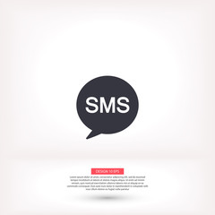 Sms vector icon , lorem ipsum Flat design