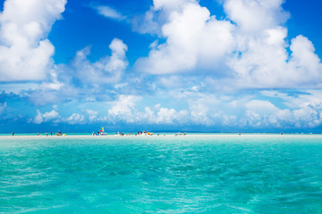 Yurigahama beach which appears in the sea only during law tide