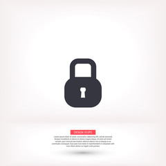 Lock vector icon , lorem ipsum Flat design