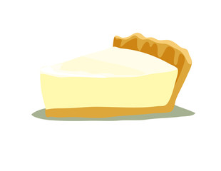 vanila cheescake dessert sugar cake isolated on white background