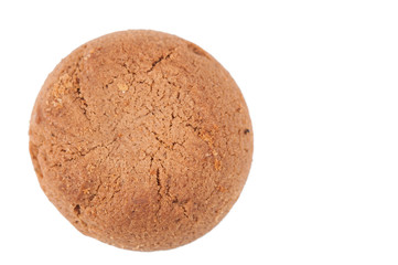Chocolate cookie isolated on white background.Copy space