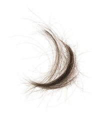 Fototapeta premium Hair bundle isolated on white background. tuft hair close-up