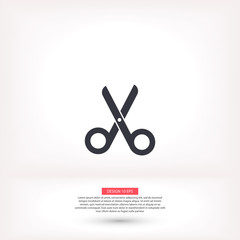 Scissors vector icon , lorem ipsum Flat design