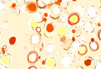 Light Orange vector background with bubbles.