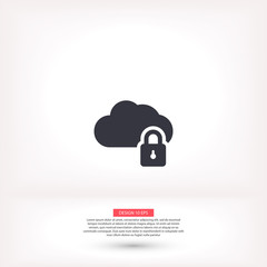 Cloud lock vector icon , lorem ipsum Flat design