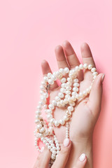 Woman hands showing beautiful manicure