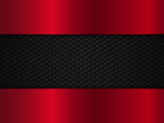 Naklejka premium Abstract red and black metal background with hexagons. Vector illustration