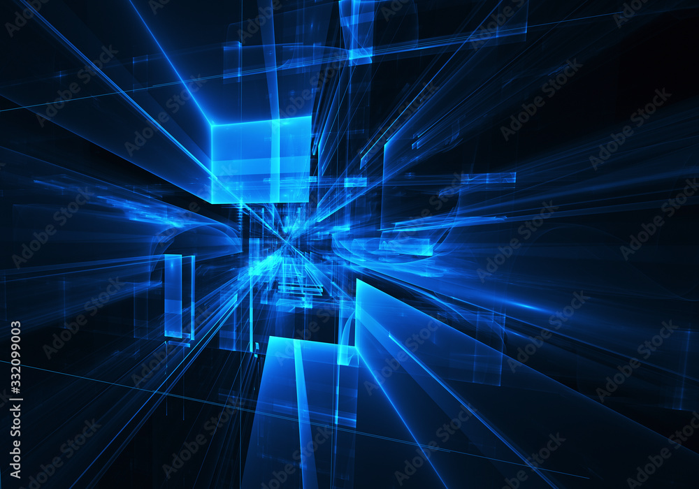 Poster fractal background for use in creativity and design projects. technological fractal. abstract 3d ill