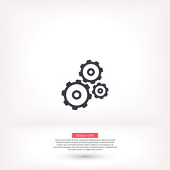 Gears vector icon , lorem ipsum Flat design