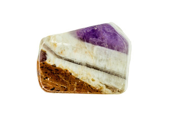 Amethyst gemstone cut out on white background