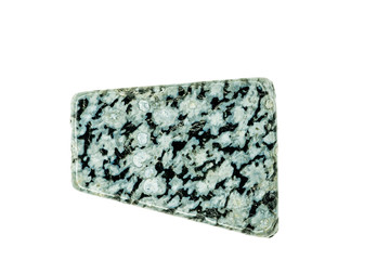 snowflake obsidian gemstone cut out on white background