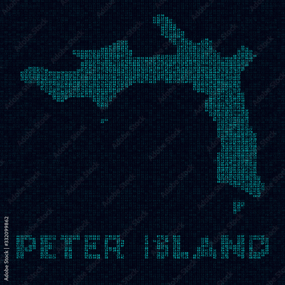 Poster peter island tech map. island symbol in digital style. cyber map of peter island with island name. r