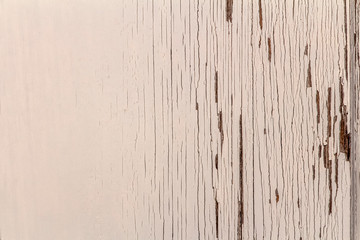 Texture of peeling white paint on wood